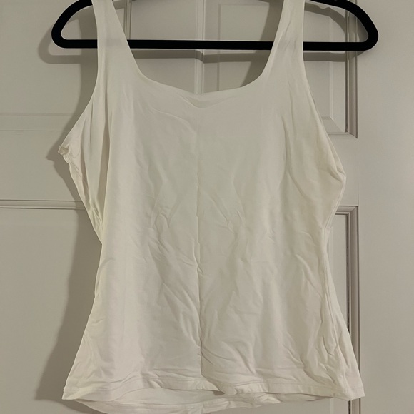 Pumiey Square Neck White Women's Tank Top - Picture 4 of 4